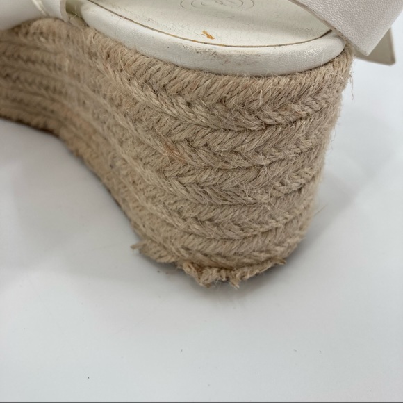 Urban Outfitters White Platform Espadrille Sandals - Size 8 - Picture 6 of 10